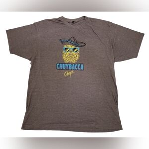 Chuys Chuybacca Tultex Mens Graphic T-Shirt Brown Double Sided Tex Mex Solid XL